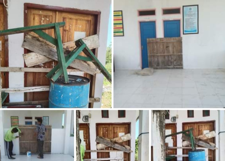 Pj Kades Pecat Massal Perangkat dan Lembaga Desa di Butur, Kantor Disegel Warga