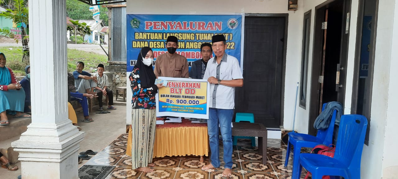Masyarakat Desa Lalombonda Sudah Terima BLT-DD Periode Januari, Februari dan Maret 2022