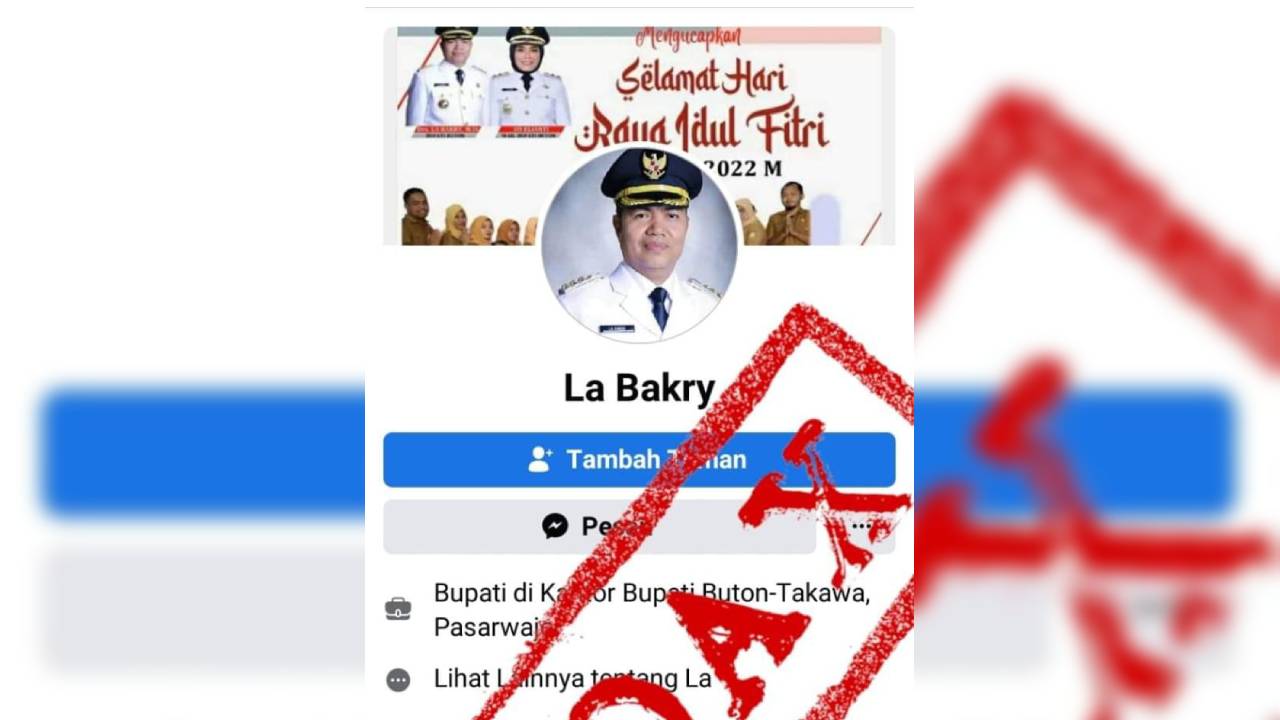 Beredar Akun Palsu Mengatasnamakan Bupati Buton di Facebook
