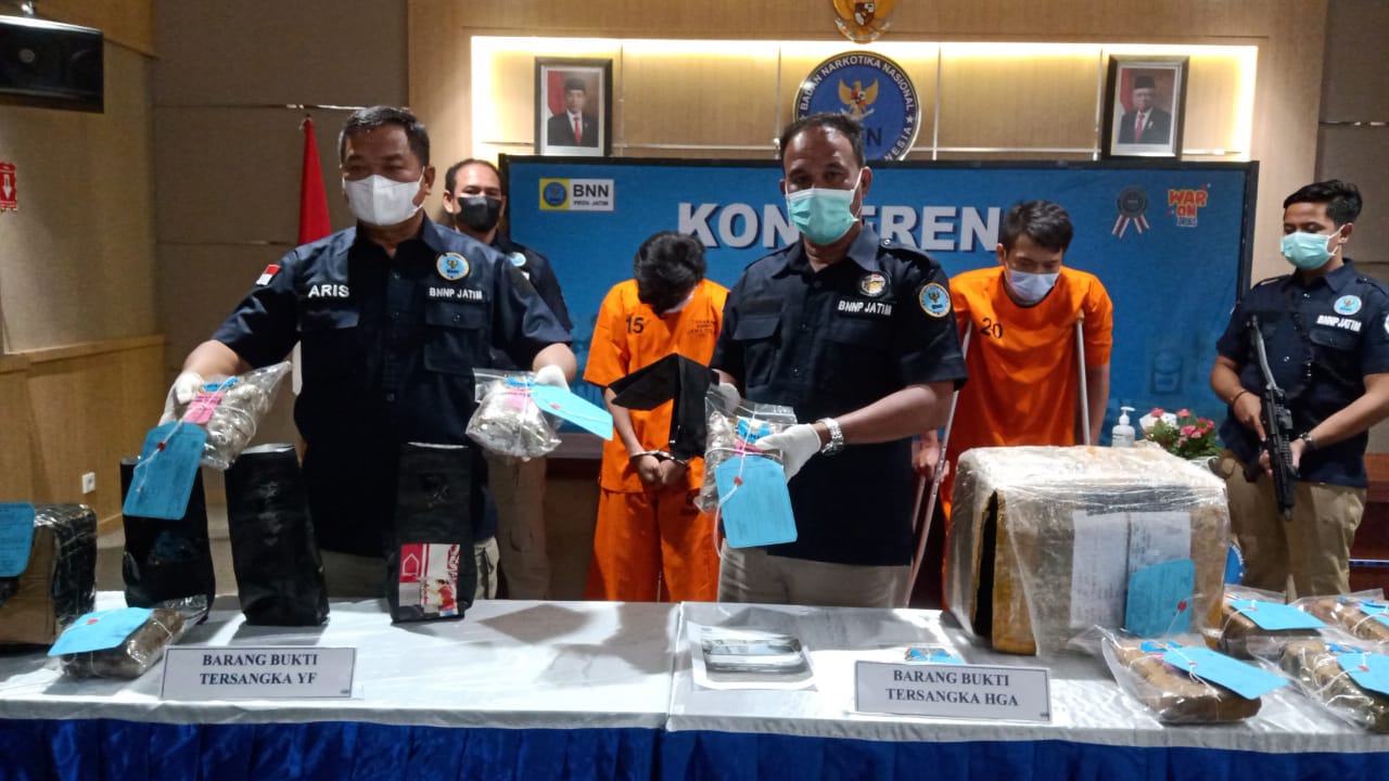 BNNP Jawa Timur Gagalkan Penyelundupan Ganja Asal Sumatera Utara