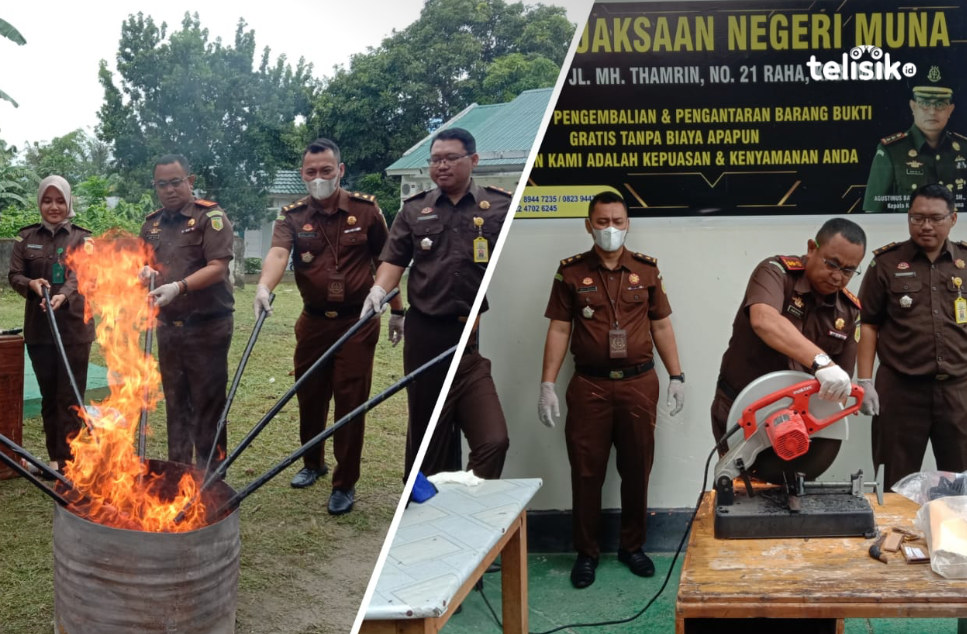 Pemusnahan Barang Bukti, Ada Sabu, Golok dan Dalaman Wanita Kasus Asusila