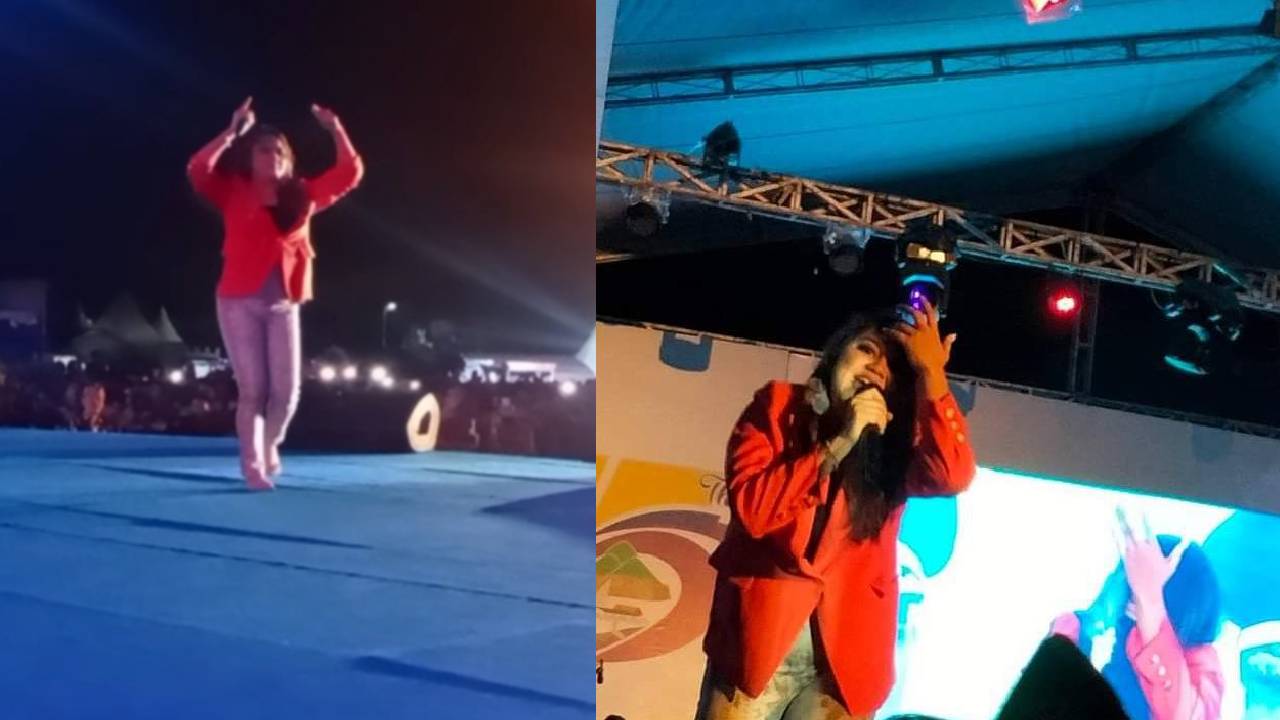 Septi KDI Bernyanyi dengan Kaki Telanjang di Malam Penutupan HUT Buton Utara