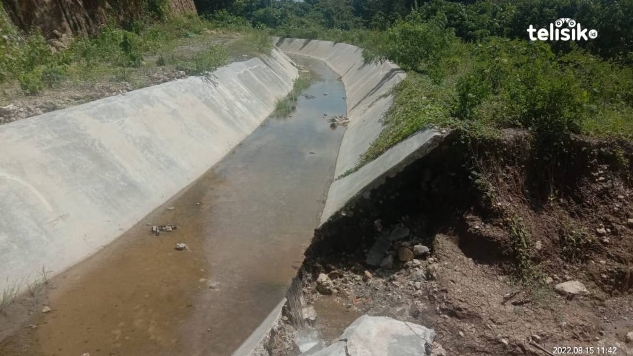 Habiskan Anggaran Rp 10 Miliar, Proyek Jaringan Irigasi Lambale Tahap III Sudah Jebol