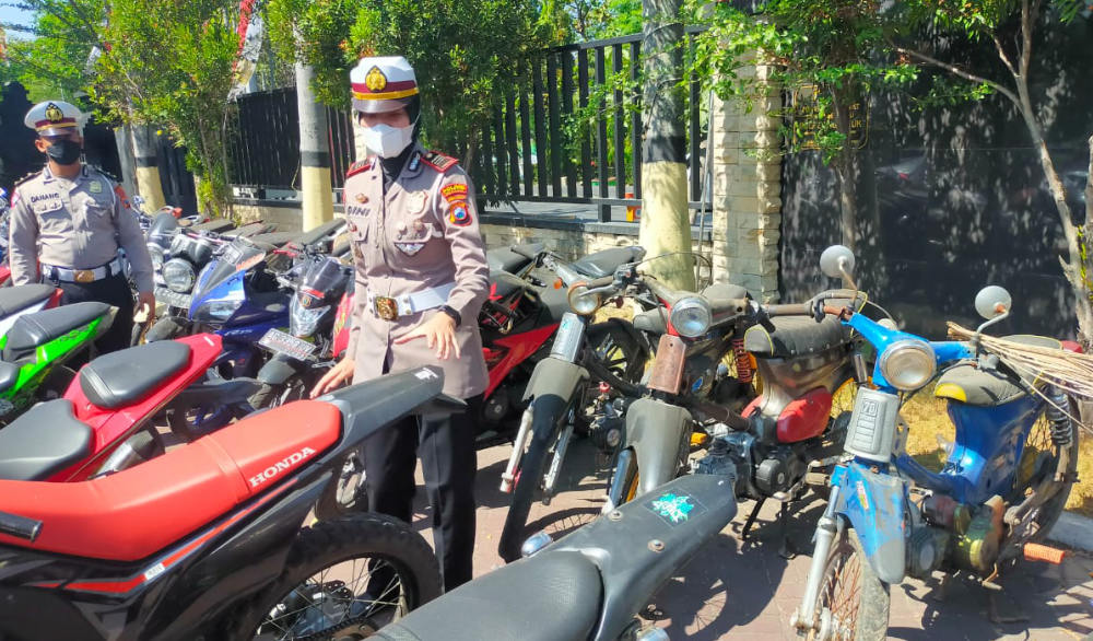 Operasi Jaya Stamba 2022, Ratusan Sepeda Motor Terjaring di Nganjuk
