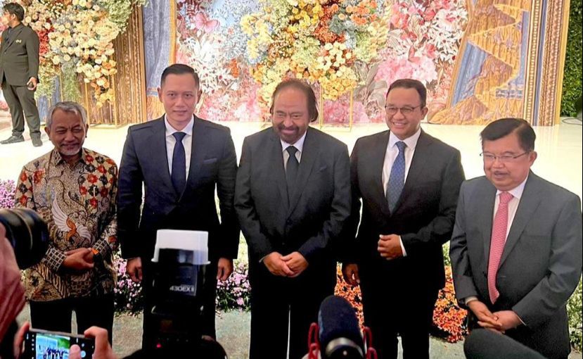 AHY, Anies, Surya Paloh, Syaikhu dan JK Foto Bareng, Demokrat Sulawesi Tenggara Ingin Cepat Ada Kesepakatan