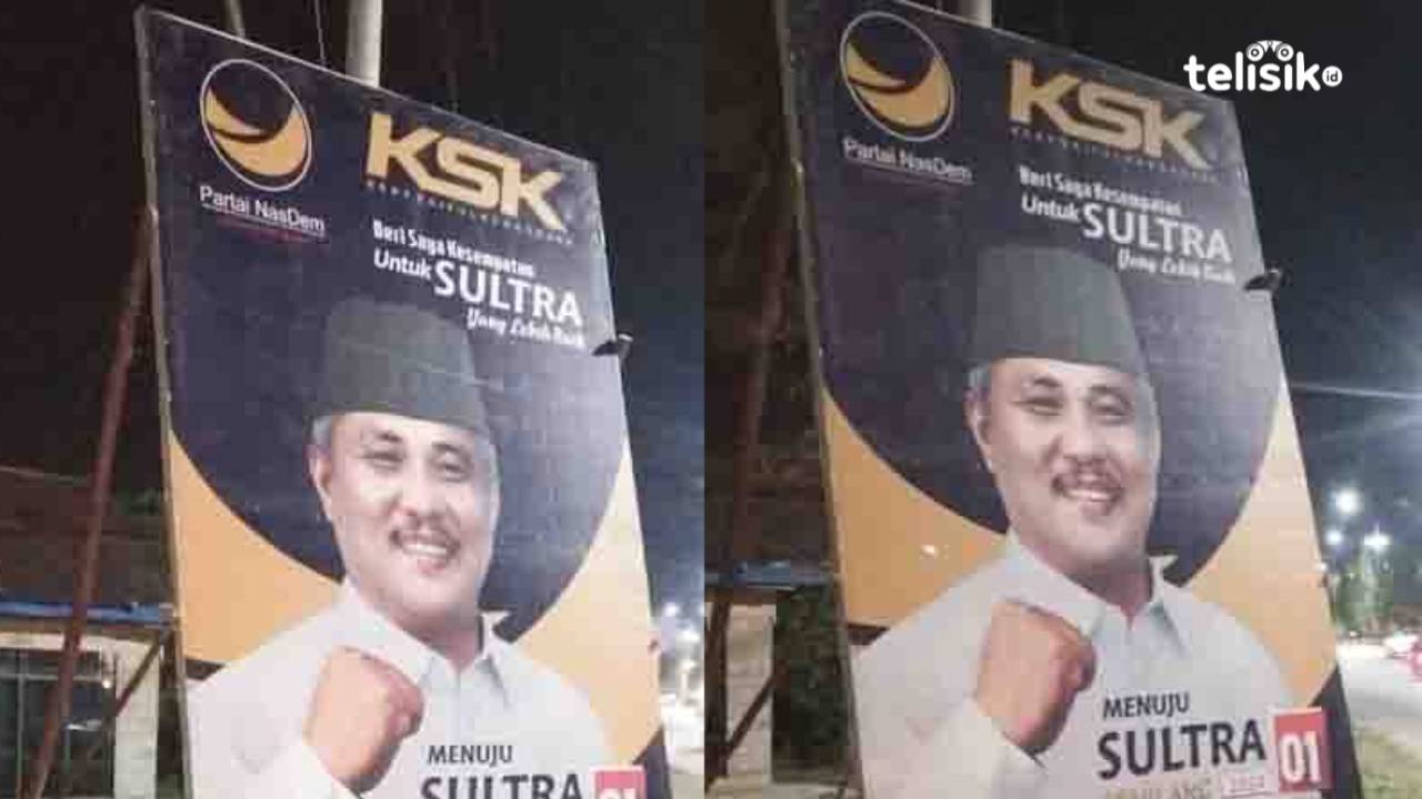 Jelang Kedatangan Surya Paloh, Baliho KSK Disertai Logo NasDem Bertebaran di Kendari