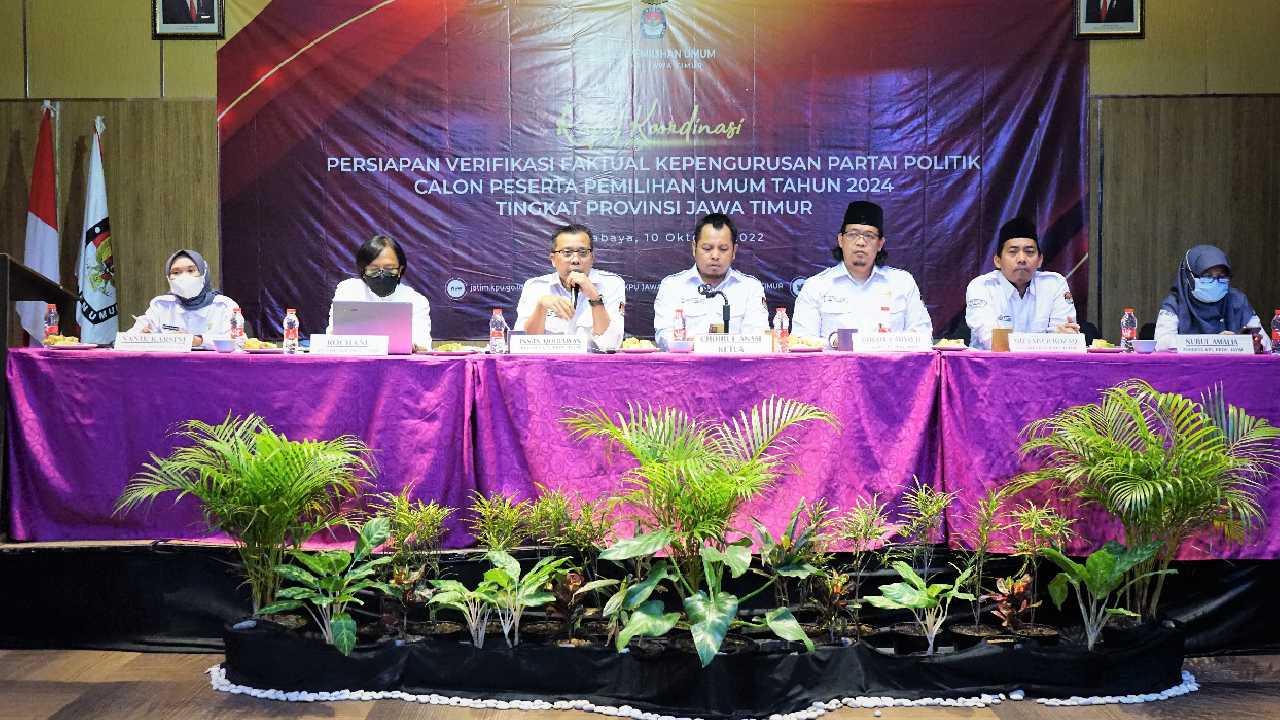 Jelang Verifikasi Faktual, KPU Jawa Timur Kumpul Perwakilan Parpol