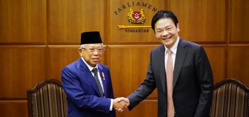 Bertemu Wakil PM Singapura, Ma'ruf Amin Bahas Penguatan Kerja Sama Termasuk Ekonomi Syariah