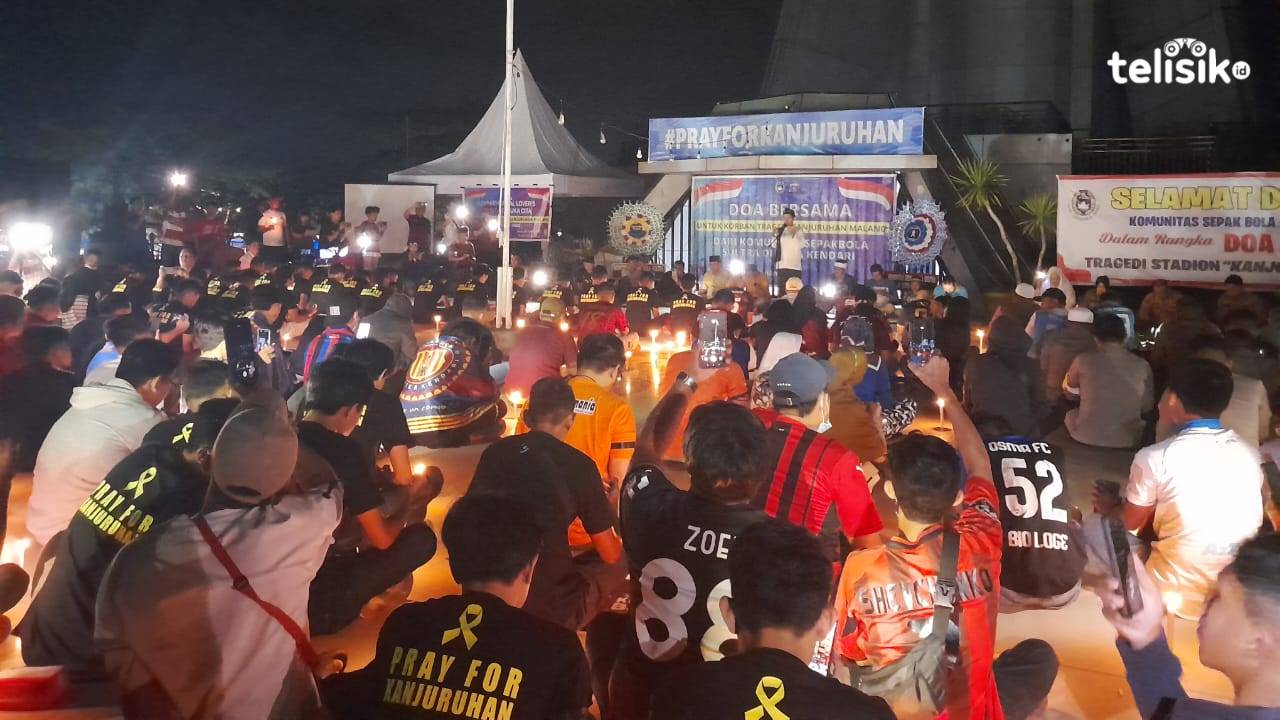 Polresta dan Komunitas Sepak Bola Kendari Gelar Doa Bersama Kenang Tragedi Kanjuruhan
