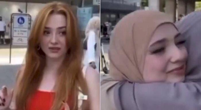 Reaksi Wanita Non Muslim Tetiba Dipakaikan Hijab, Cantiknya Bikin Kaget