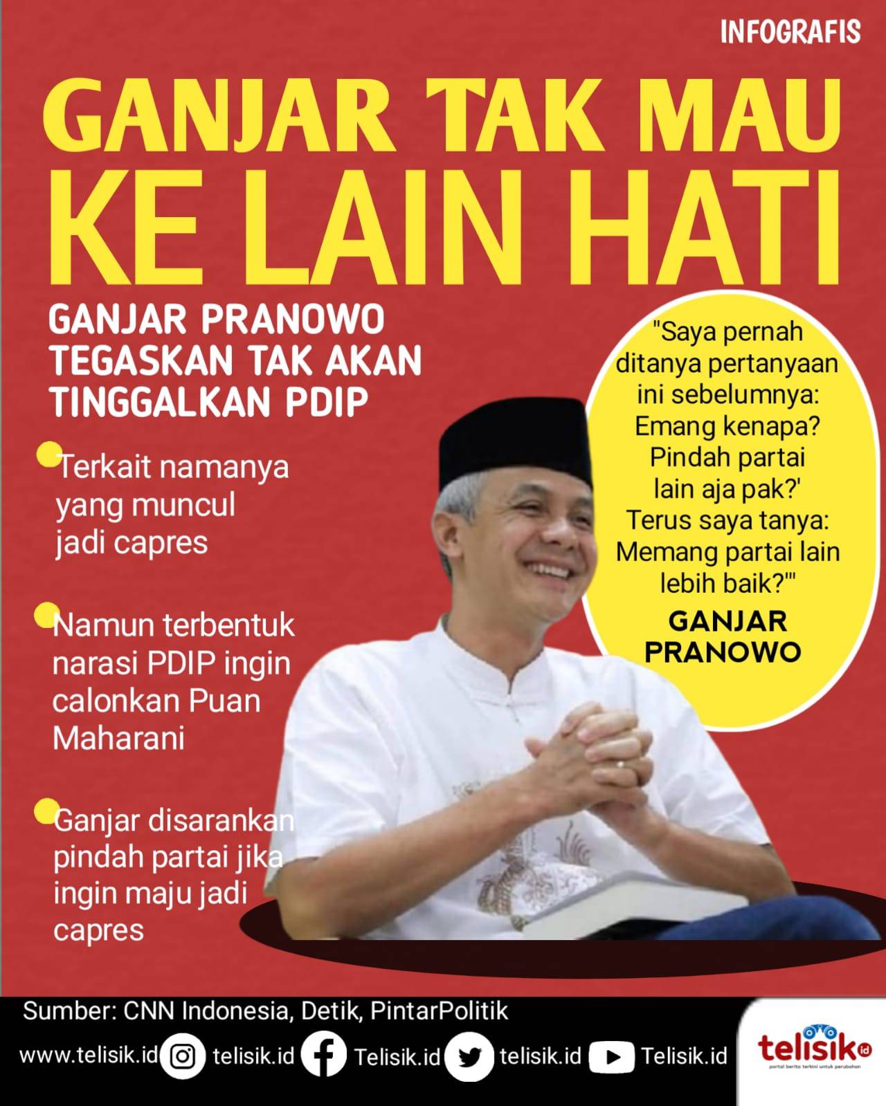 Infografis: Ganjar Pranawo Tegaskan Tak Akan Tinggalkan PDIP