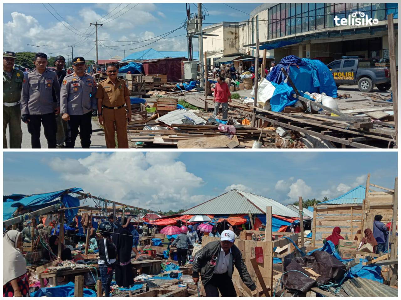 Ratusan Kios Pedagang Pasar Laino Dibongkar Paksa