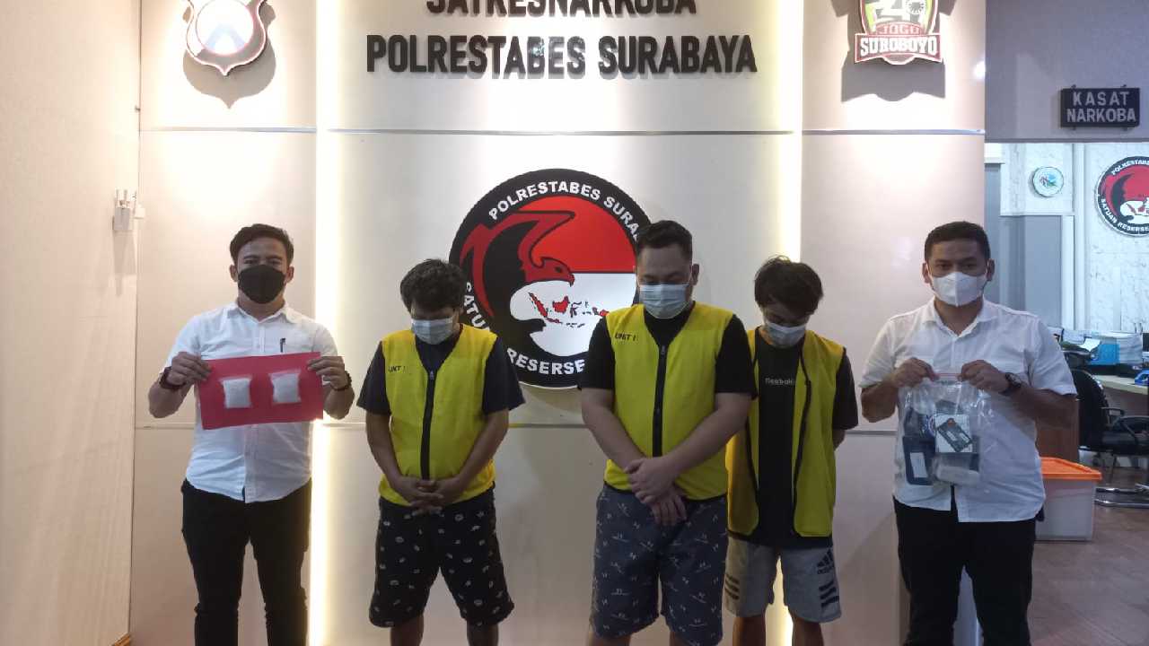 Tiga Pengedar Sabu Ini Dibekuk Polrestabes Surabaya