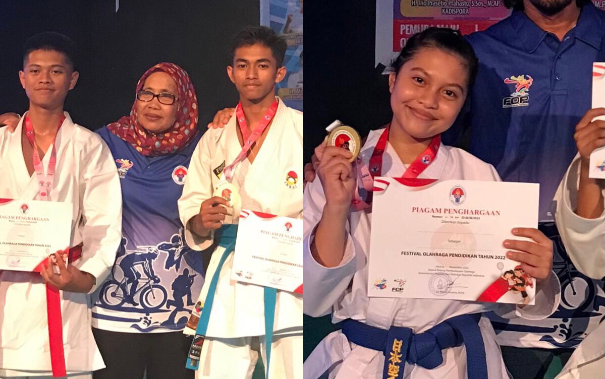 Atlet Karate SMAN 4 Kendari Raih 2 Medali Emas 1 Perunggu di FOP Sulawesi Tenggara