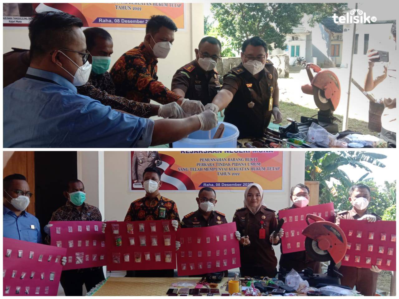 Barang Bukti 74 Perkara Pidum Dimusnahkan Kejari Muna