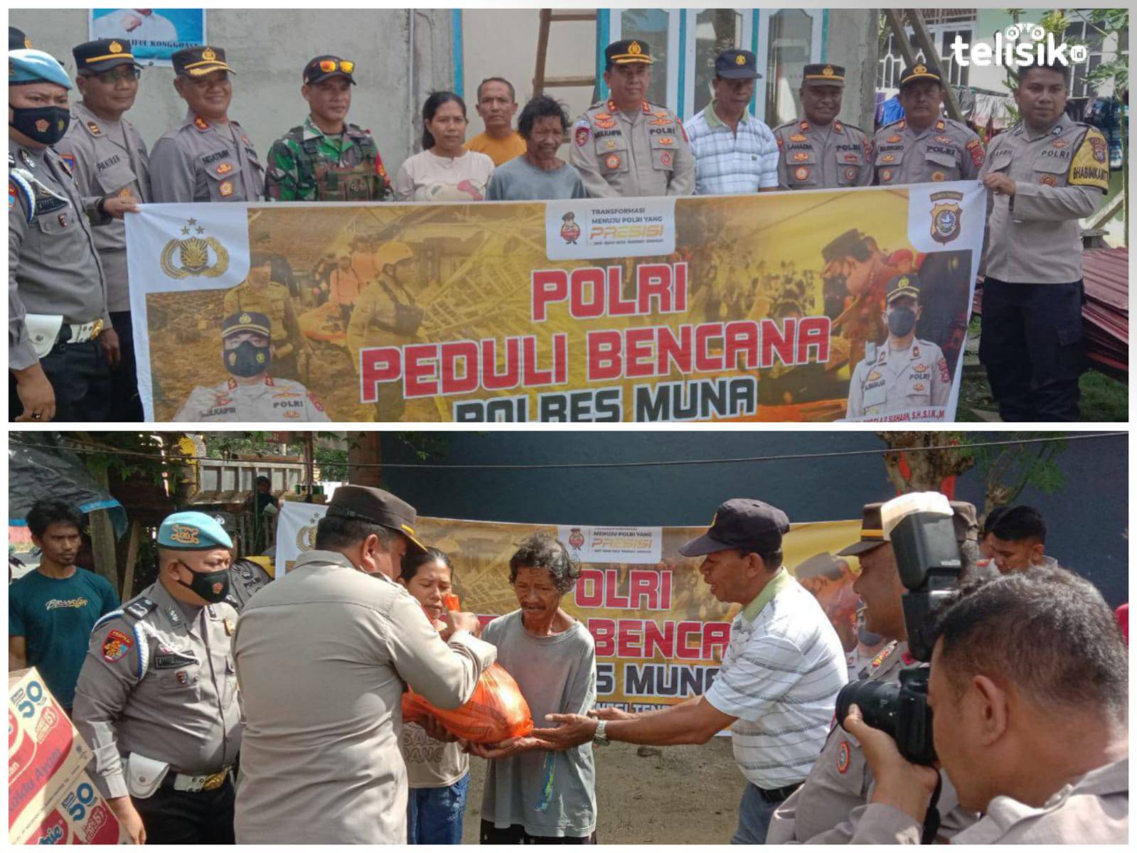 Korban Bencana Puting Beliung Keciprat Bantuan Polres Muna