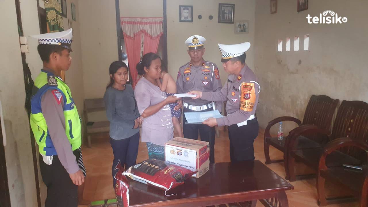 Polantas Muna jadi Orang Tua Asuh Keluarga Korban Laka Lantas