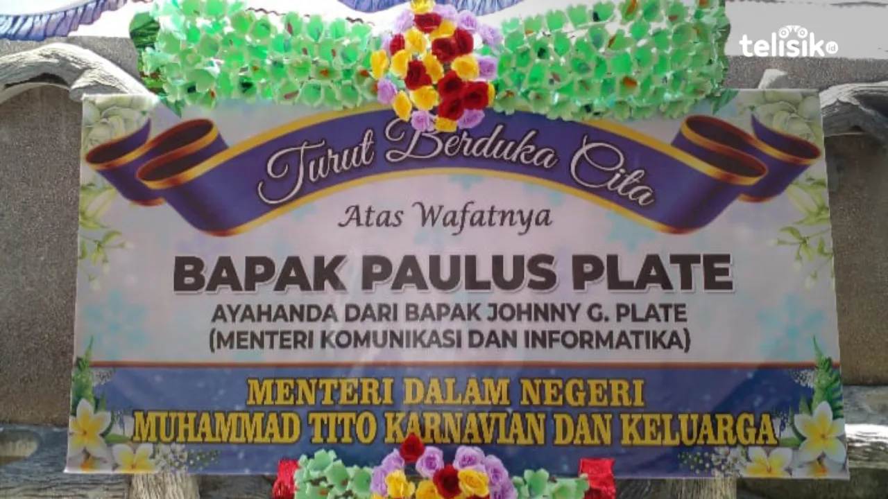 Mendagri Kirim Karangan Bunga Ucapan Duka Cita Meninggalnya Ayahanda Johnny Plate