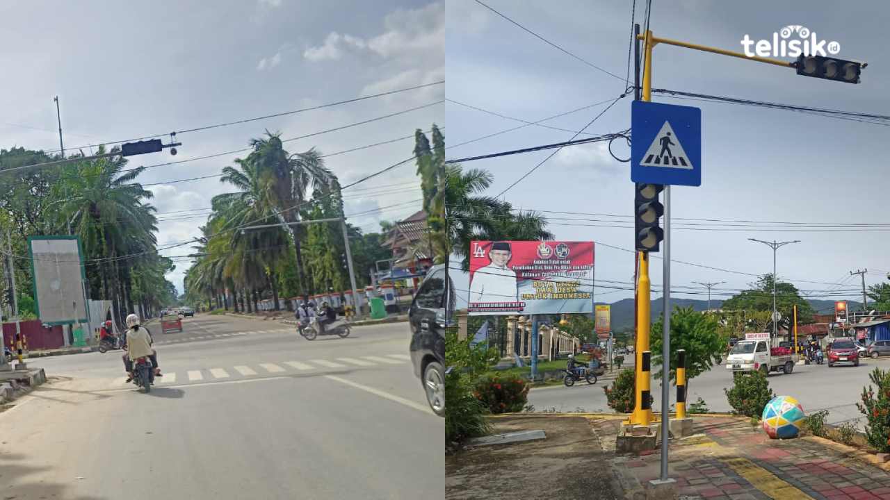 Sejumlah Traffic Light di Kota Kendari Padam Akibat Hujan Deras dan Angin Kencang