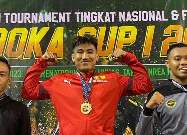 Wakili Polda Sulawesi Tenggara, Anggota Polres Konawe Sabet Emas Kejuaraan Shindoka Cup Nasional Open