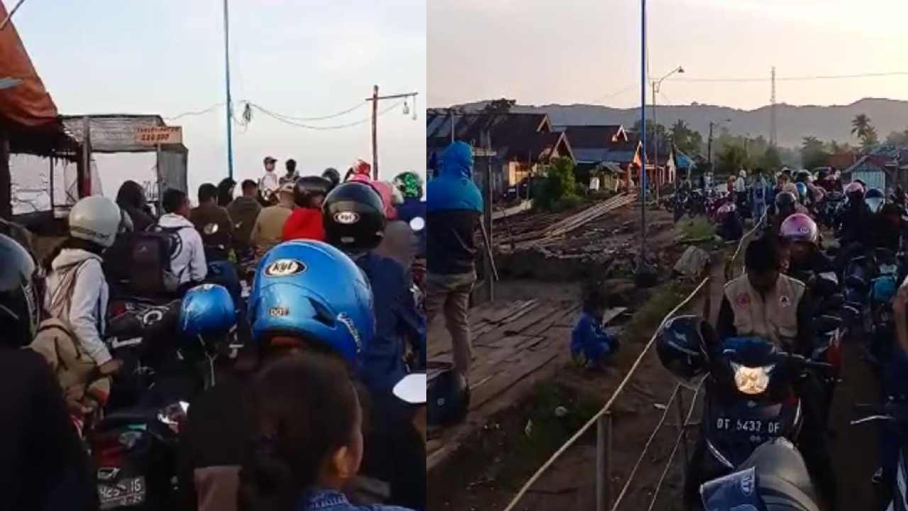 Dermaga Lainea Diserbu Penumpang Akibat Antrean Panjang di Pelabuhan Torobulu