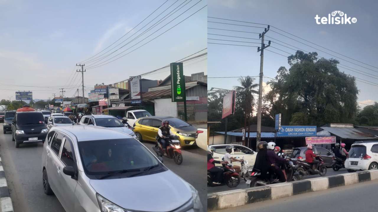 Lagi, Pasar Tumpah Ramadan Sebabkan Macet di Area Bundaran Pesawat Tempur Kendari
