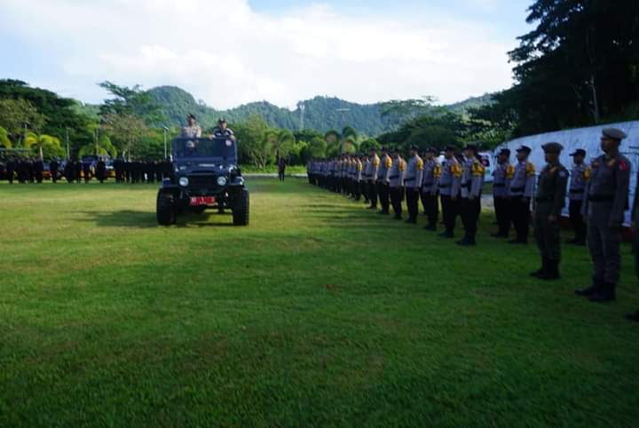 Pilkades Serentak Kian Dekat, Polres Kolaka Utara Apel Gelar Pasukan