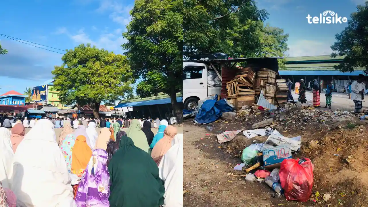 Jemaah Salat Id Terganggu Aroma Menyengat Sampah Pasar Wameo
