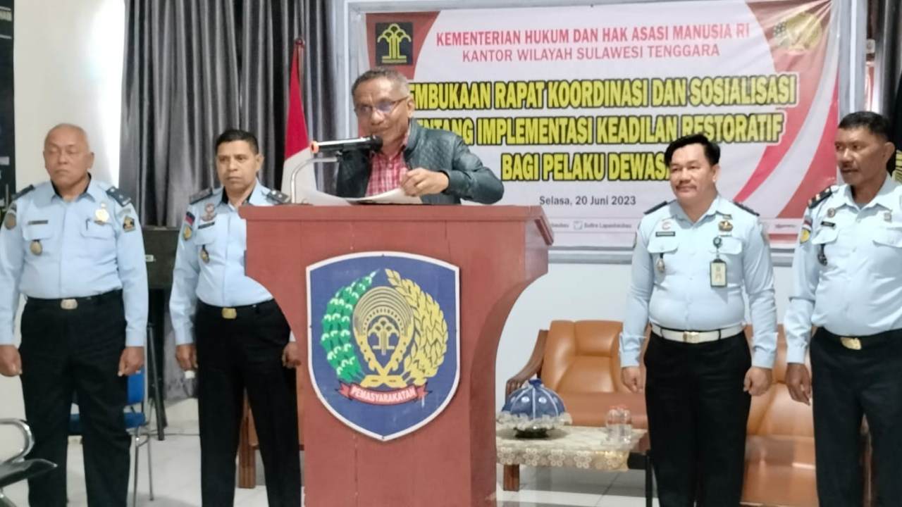 Kanwil Kemenkumham Sulawesi Tenggara Koordinasi dan Sosialisasi Implementasi Keadilan Restoratif Bagi Pelaku Dewasa