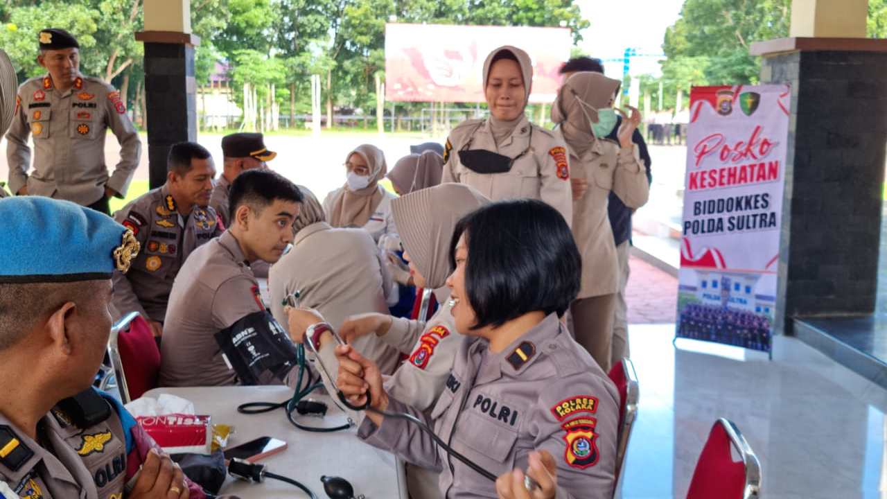 Polda Sulawesi Tenggara Periksa Kondisi Kesehatan Personel