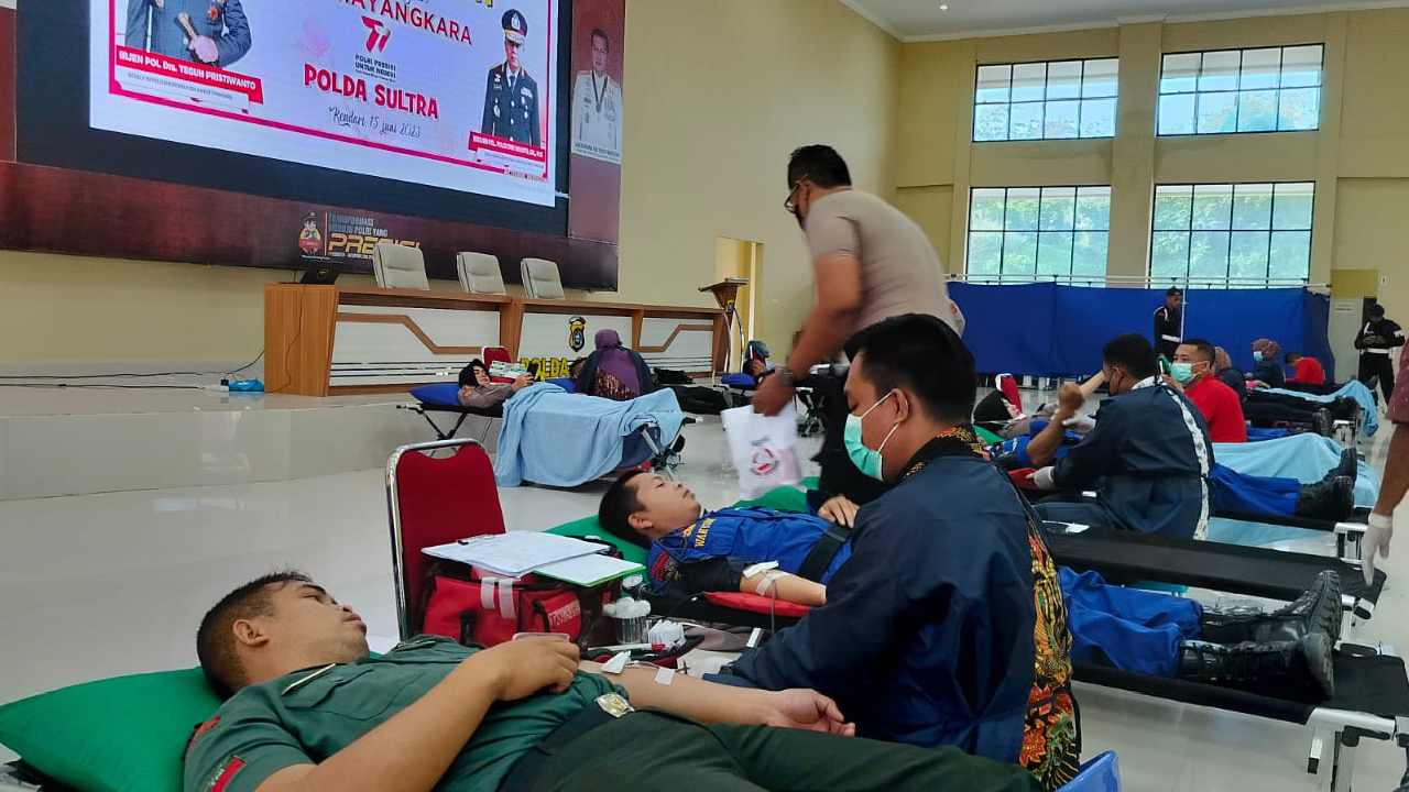 Polda Sulawesi Tenggara Target 500 Kantong Darah Peringati Hari Bhayangkara