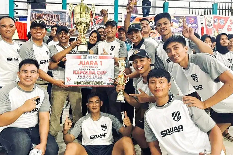 Polres Konawe Utara Juarai Tunamen Bola Voli HUT Bayangkara