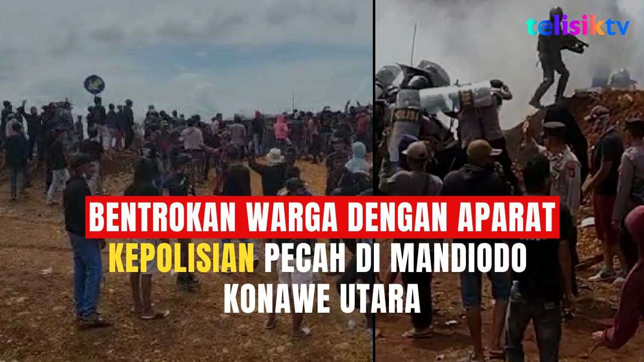 Video: Bentrokan Warga dengan Aparat Kepolisian Pecah di Mandiodo Konawe Utara