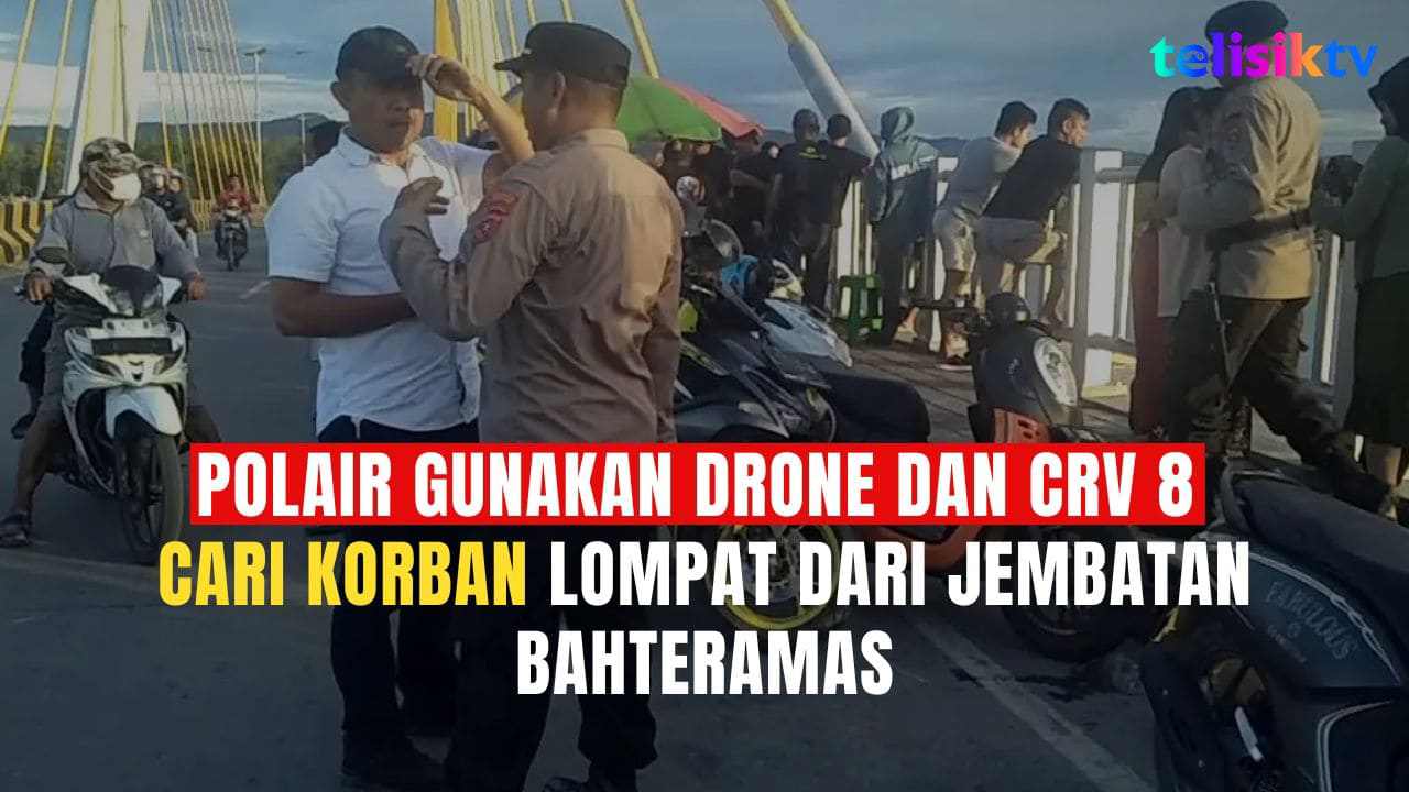 Video: Polair Gunakan Drone dan CRV 8 Cari Korban Lompat dari Jembatan Bahteramas