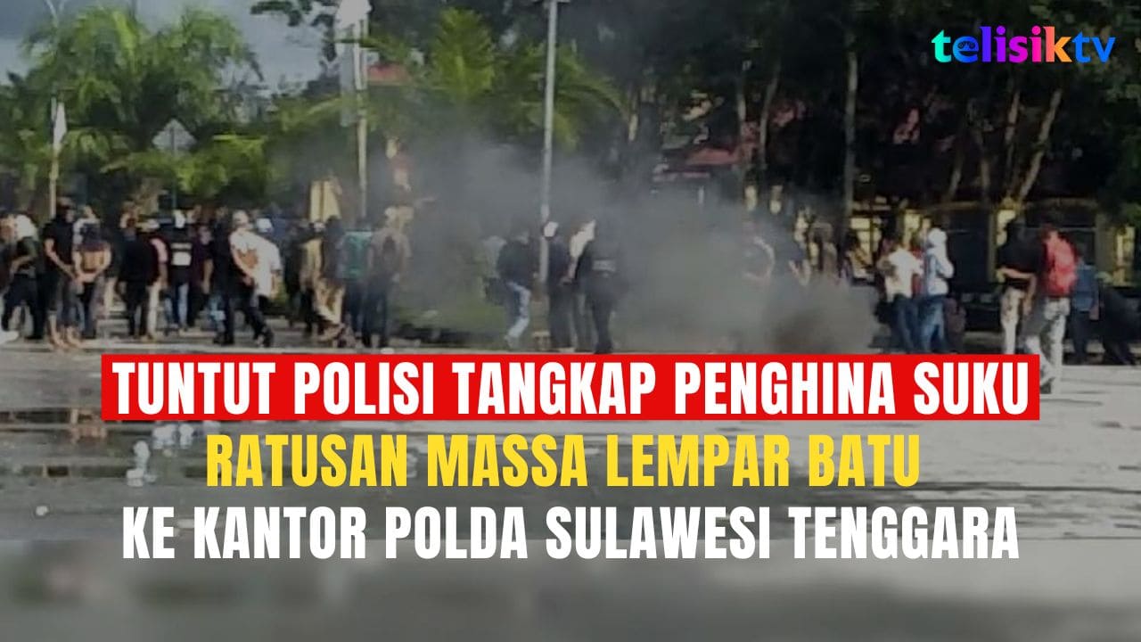 Video: Ratusan Massa Kecewa, Lempar Batu Kantor Polda Sulawesi Tenggara