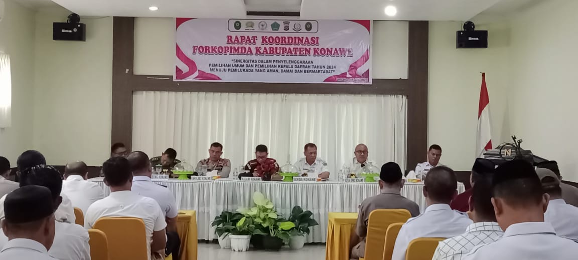 Ciptakan Pemilu Damai Pemkab dan Forkopimda Konawe Gelar Rakor
