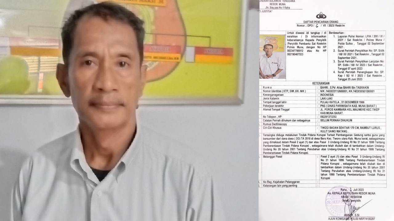 Diduga Terlibat Korupsi Dana Desa, ASN di Muna Barat jadi DPO Polres Muna