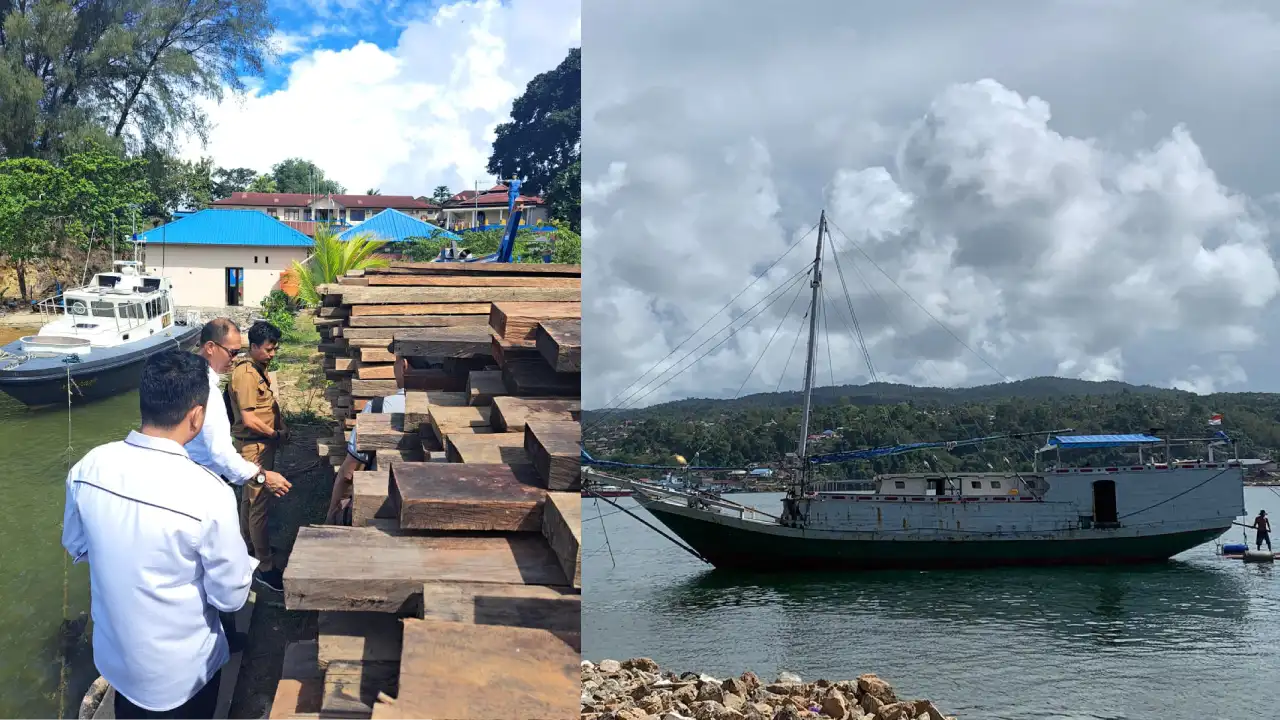 Ditpolair Polda Sulawesi Tenggara Gagalkan Pengangkutan Kayu Ilegal di Perairan Buton Utara