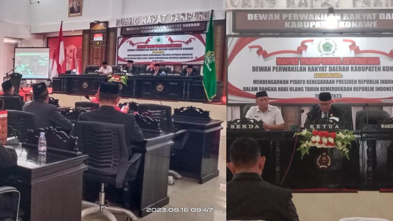 DPRD Bersama Pemkab Konawe Ikut Paripurna Pidato Kenegaraan
