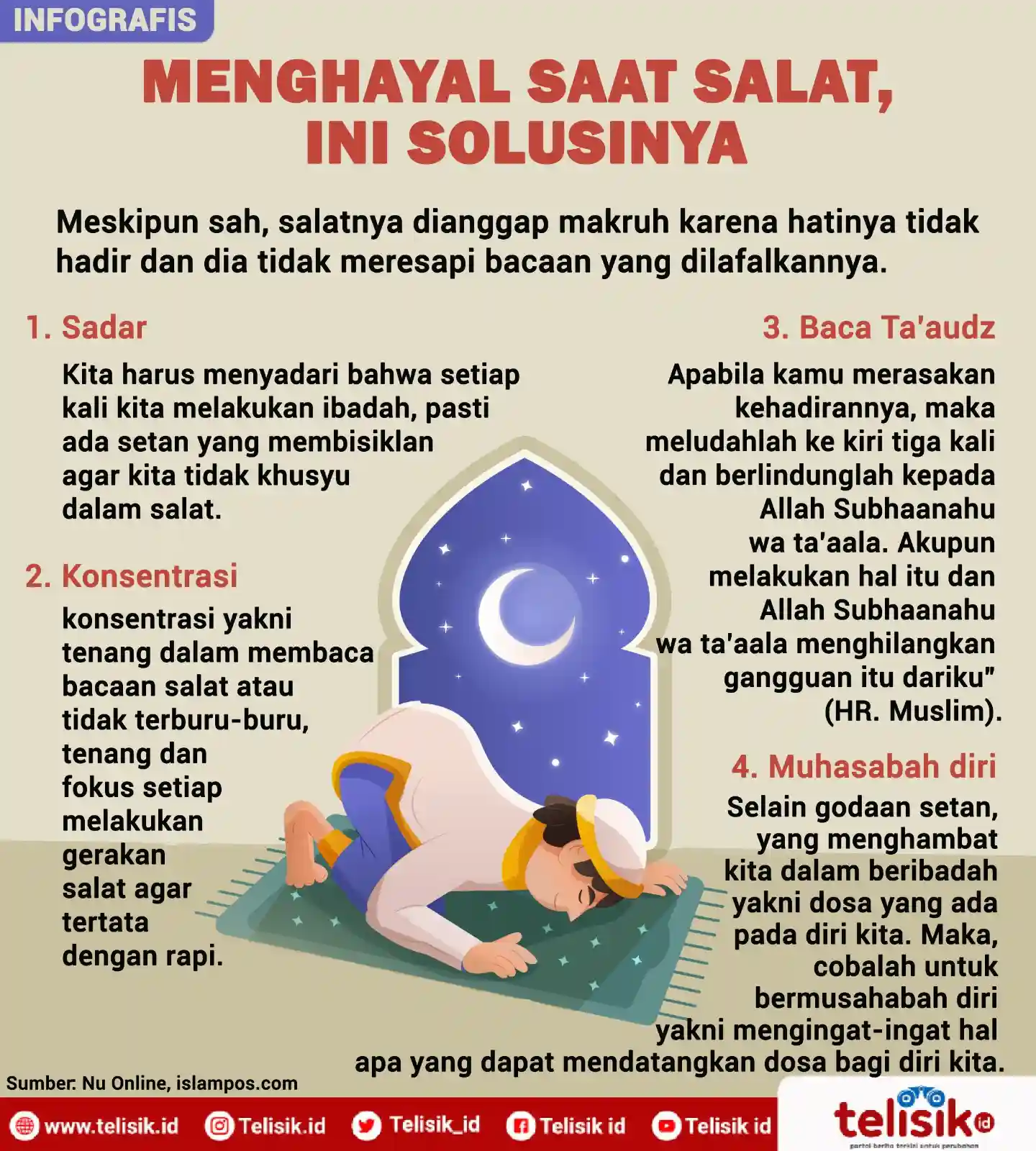 Infografis: Menghayal saat Salat, Sah atau tidak?