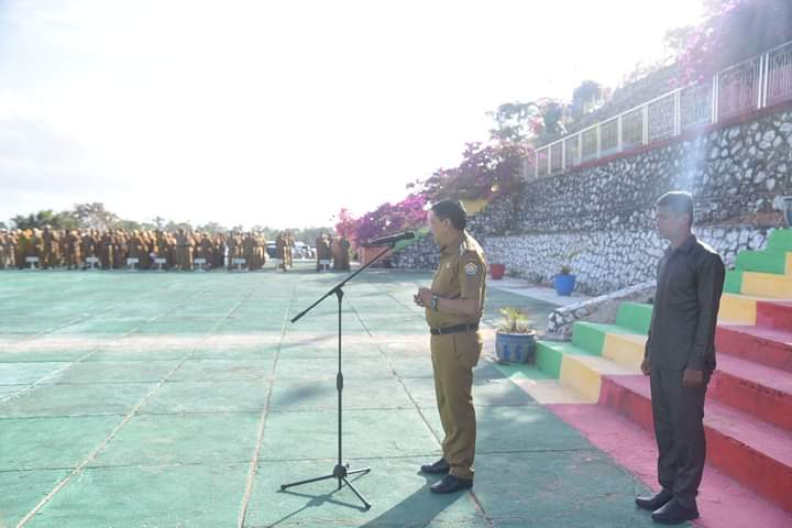 Apel Perdana Pj Bupati Buton La Ode Mustari Ingatkan ASN Jangan Kendor Bekerja