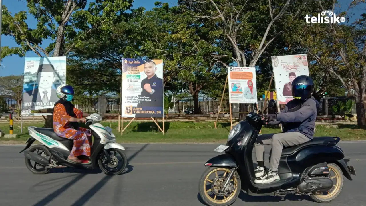 Baliho Bacabup dan Bacaleg Ganggu Ketertiban Umum, Pol PP dan Bawaslu Muna Bertindak