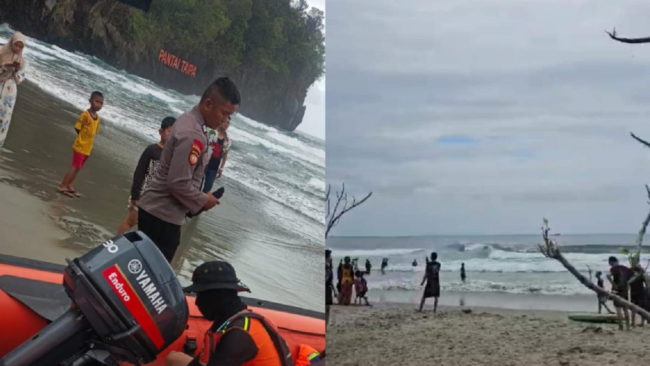 Berlibur di Pantai Taipa 4 Pelajar Tenggelam, 1 Belum Ditemukan