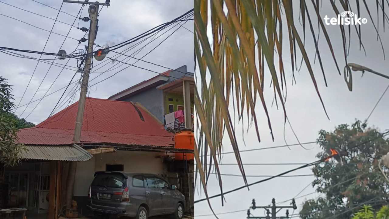 Kabel Listrik di Lorong Jambu Kota Kendari Terbakar, Warga Panik