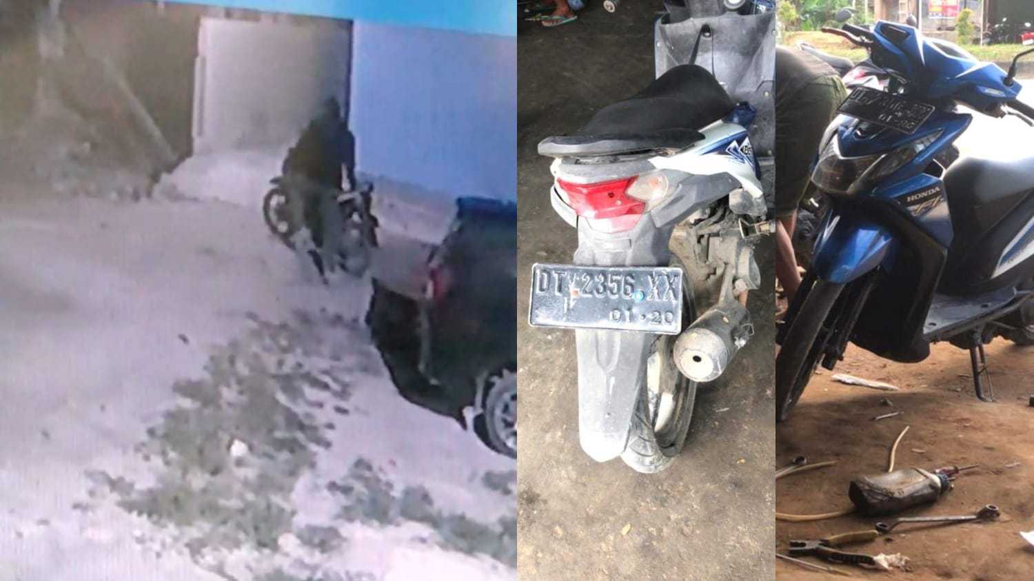 Pelaku Terekam CCTV saat Curi Motor Mahasiswa di Kendari