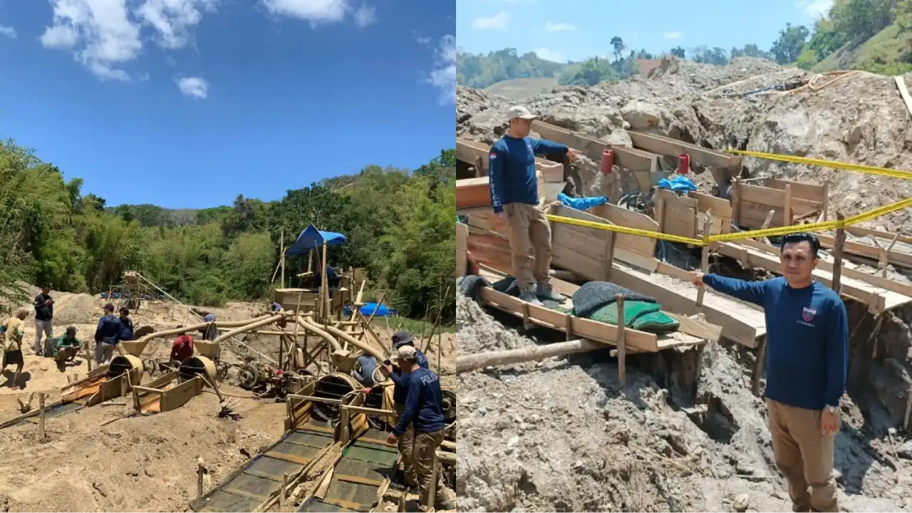 Polda Sulawesi Tenggara Gagalkan Penambangan Emas Ilegal di Bombana, Didenda Rp 100 Miliar