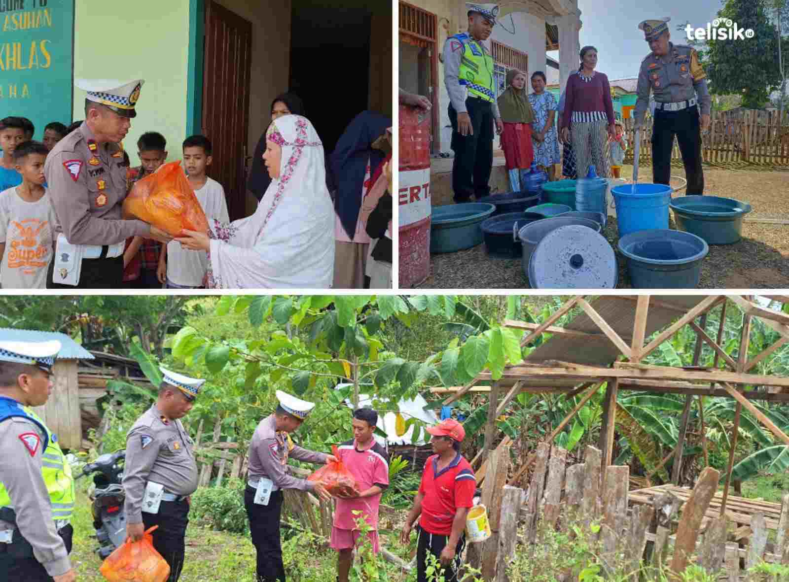 Satlantas Polres Muna Peduli Masyarakat Tak Mampu dan Terdampak Kemarau