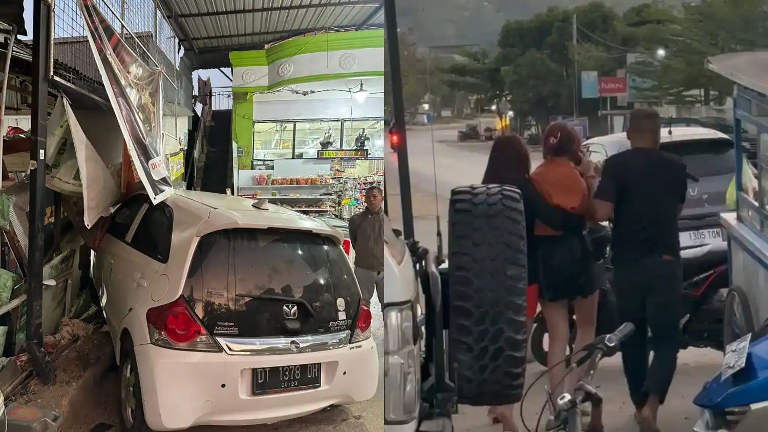 Tabrak Kios, Wanita Rambut Pirang di Kendari Ganti Kerugian