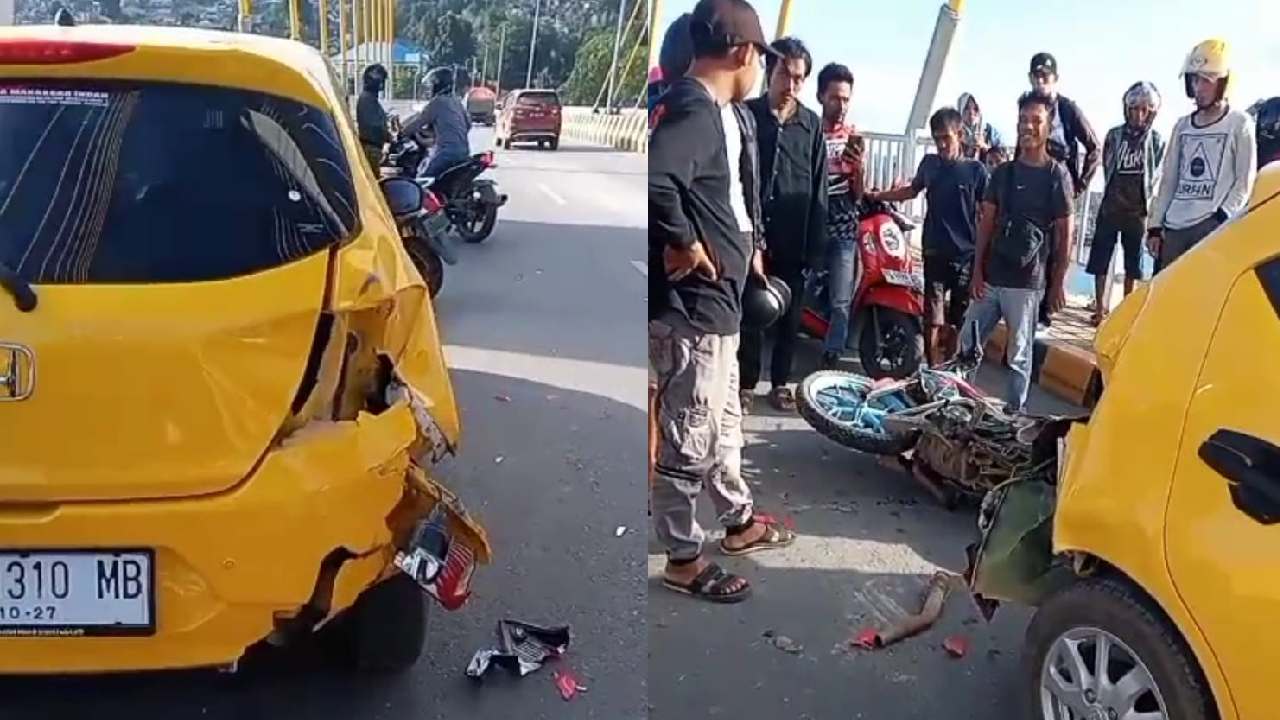 Tabrak Mobil Parkir di Jembatan Teluk Kendari, Korban Alami Patah Tulang