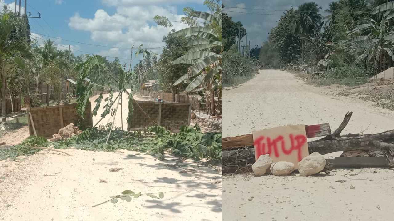 Warga Blokade Jalan Lupia-Sarimulyo Muna Akibat Tak Tahan Debu